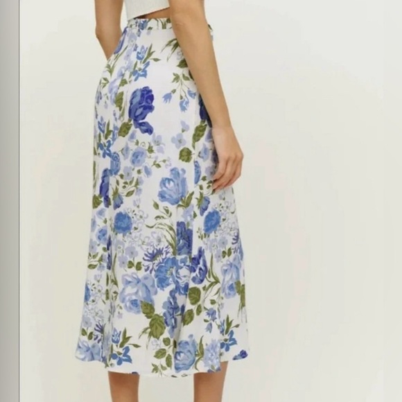 Reformation Bea A-line midi Skirt Sunnie Lucca Floral Print Size 4 - Picture 2 of 6